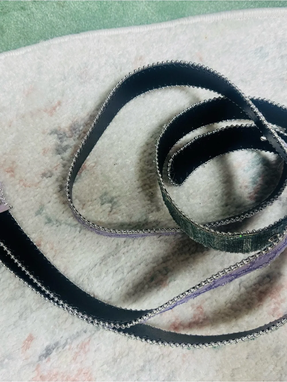 Authentic 90s Vintage belt set Lavender & Mint Embellished Women’s Belt Set